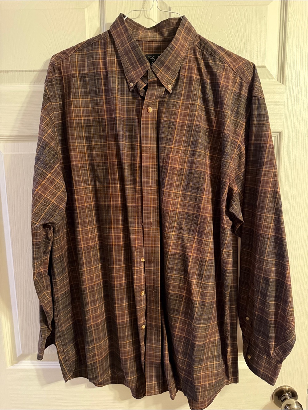 Jos. A. Bank Brown Plaid Button-Down Shirt